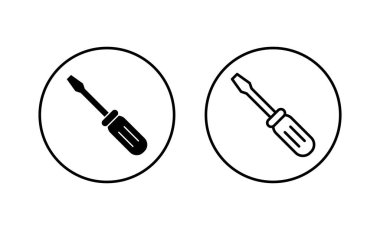 Tornavida simgeleri seti. Araçlar işareti ve sembol