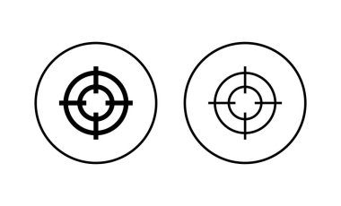 Hedef simgeleri ayarlandı. hedef simge vektörü. hedef pazarlama işareti ve sembol