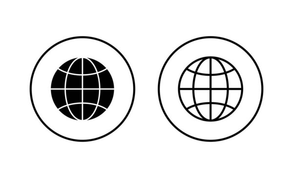 Web icons set. go to web sign and symbol. web click icon. Global search icon