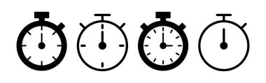 Web ve mobil uygulama için kronometre simgesi vektörü. Zamanlayıcı işareti ve sembol. Geri sayım simgesi. Zaman Dönemi