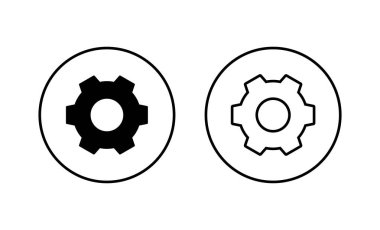 Simgeler ayarlanıyor. Cog Ayarları işareti ve sembol. Vites İşareti