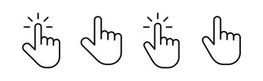 Hand cursor icon vector for web and mobile app. cursor sign and symbol. hand cursor icon clik