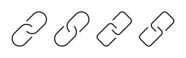Web ve mobil uygulama için bağlantı simgesi vektörü. Hiper bağlantı zinciri işareti ve sembolü