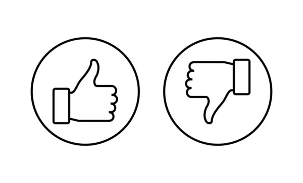 Dislike Icons Set Thumbs Thumbs Sign Symbol — Stock Vector