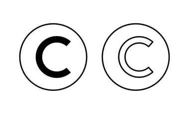 Telif hakkı simgeleri ayarlandı. telif hakkı işareti ve sembol