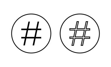 Etiket simgeleri ayarlandı. hashtag işareti ve sembol