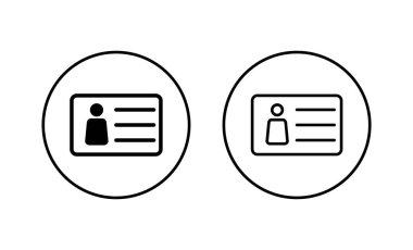 Lisans simgeleri ayarlandı. Kimlik kartı simgesi. Sürücü ehliyeti, personel kimlik kartı 