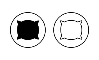 Yastık simgeleri ayarlandı. Yastık işareti ve sembol. Rahat yumuşacık yastık.