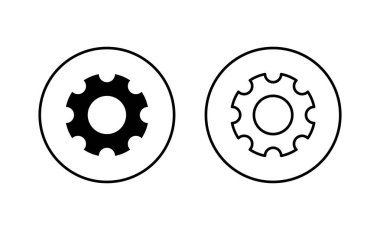 Simgeler ayarlanıyor. Cog Ayarları işareti ve sembol. Vites İşareti