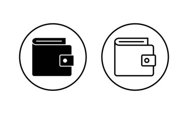 Cüzdan simgeleri hazır. cüzdan işareti ve sembol