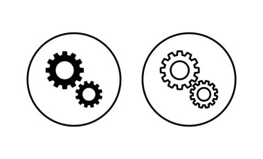 Simgeler ayarlanıyor. Cog Ayarları işareti ve sembol. Vites İşareti