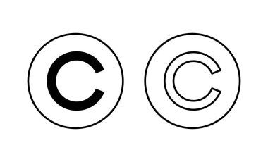 Telif hakkı simgeleri ayarlandı. telif hakkı işareti ve sembol