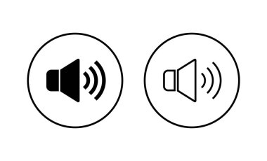 Hoparlör simgeleri hazır. Ses düzeyi ve sembol. Hoparlör ikonu. ses sembolü