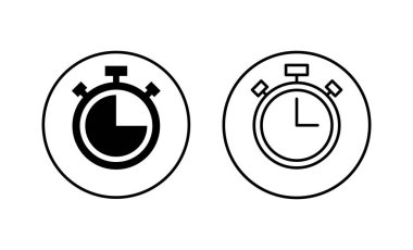 Kronometre simgesi. Zamanlayıcı işareti ve sembol. Geri sayım simgesi. Zaman Dönemi