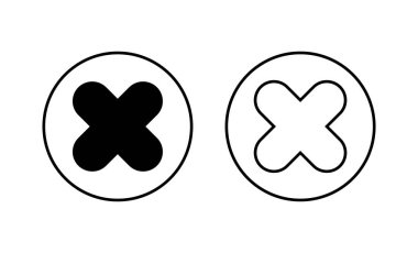 Simgeleri kapat. İşareti ve sembolü sil. çapraz işaret