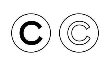 Telif hakkı simgeleri ayarlandı. telif hakkı işareti ve sembol