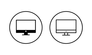 Bilgisayar simgeleri ayarlandı. bilgisayar izleme işareti ve simgesi