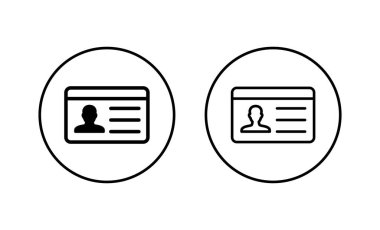 Lisans simgeleri ayarlandı. Kimlik kartı simgesi. Sürücü ehliyeti, personel kimlik kartı 