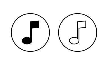 Müzik simgeleri ayarlandı. nota işareti ve sembol