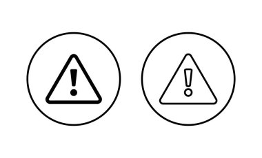 Ünlem tehlike simgeleri ayarlandı. Dikkat işareti ve sembol. Tehlike uyarısı işareti