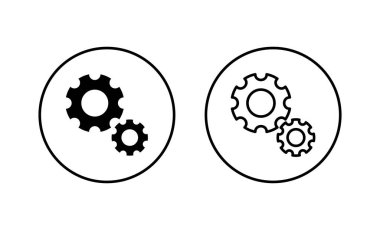 Simgeler ayarlanıyor. Cog Ayarları işareti ve sembol. Vites İşareti
