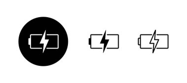 Batarya simgeleri ayarlandı. Şarj işareti. pil şarj seviyesi