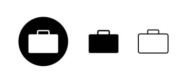 Evrak çantası simgeleri ayarlandı. Bavul işareti ve sembol. bagaj sembolü.