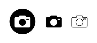 Kamera simgeleri ayarlandı. Fotoğraf makinesi işareti ve sembol. fotoğrafçılık simgesi.