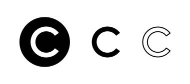 Telif hakkı simgeleri ayarlandı. telif hakkı işareti ve sembol