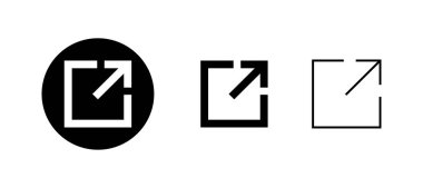 Dış bağlantı simgeleri ayarlandı. bağlantı işareti ve sembol. hiper bağlantı sembolü