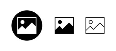 Resim simgeleri ayarlandı. Fotoğraf galerisi işareti ve sembol. resim simgesi