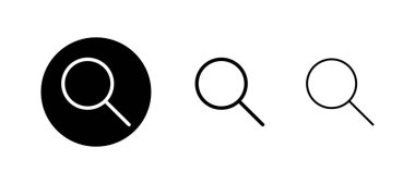 Arama simgeleri ayarlandı. Büyüteç işareti ve sembolü ara