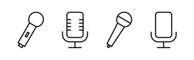 Web ve mobil uygulama için mikrofon simgesi vektörü. Karaoke işareti ve sembol