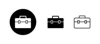 Evrak çantası simgeleri ayarlandı. Bavul işareti ve sembol. bagaj sembolü.