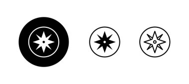 Pusula simgeleri ayarlandı. ok pusula simgesi işareti ve sembolü