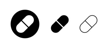 Haplar hazır. Kapsül simgesi. Uyuşturucu işareti ve sembol