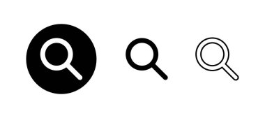 Arama simgeleri ayarlandı. Büyüteç işareti ve sembolü ara