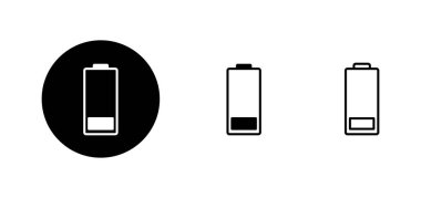 Batarya simgeleri ayarlandı. Şarj işareti. pil şarj seviyesi