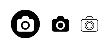 Kamera simgeleri ayarlandı. Fotoğraf makinesi işareti ve sembol. fotoğrafçılık simgesi.