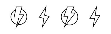 Web ve mobil uygulama için şimşek simgesi vektörü. Elektrik işareti ve sembol. Güç simgesi. enerji işareti