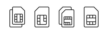 Web ve mobil uygulama için Sim kart simgesi vektörü. çift sim kart işareti ve sembol