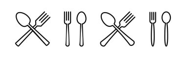Web ve mobil uygulama için kaşık ve çatal simgesi vektörü. kaşık, çatal ve bıçak ikonu vektörü. Restoran işareti ve sembolü