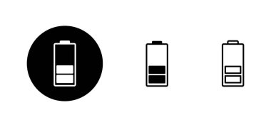 Batarya simgeleri ayarlandı. Şarj işareti. pil şarj seviyesi