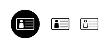 Lisans simgeleri ayarlandı. Kimlik kartı simgesi. Sürücü ehliyeti, personel kimlik kartı 