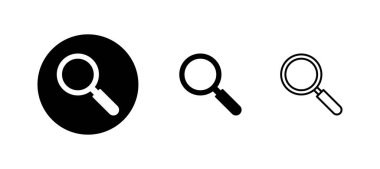 Arama simgeleri ayarlandı. Büyüteç işareti ve sembolü ara