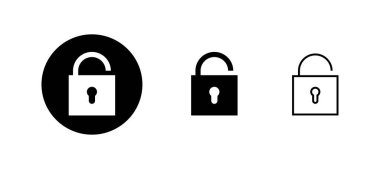 Simgeleri aç. İşaret ve sembolün kilidini aç. Kilitlenmemiş asma kilit simgesi