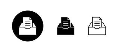 Arşiv dizinleri simgesi seti. Belge vektör simgesi. Depolama simgesini arşivle.