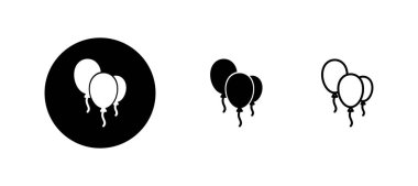 Balon simgeleri ayarlandı. Parti balonu işareti ve sembolü