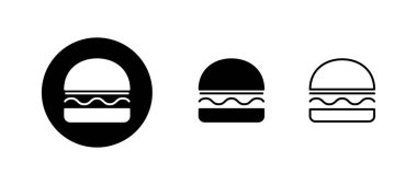 Burger ikonları hazır. Hamburger ve sembol. hamburger