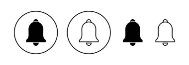 Web ve mobil uygulama için çan simgesi vektörü. Web sitesi tasarımı için uyarı işareti ve sembol